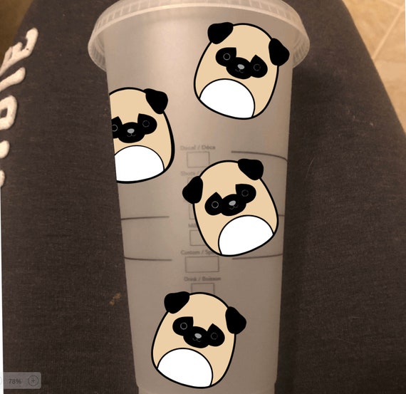Squishmallow Pug Starbucks Cup - Etsy
