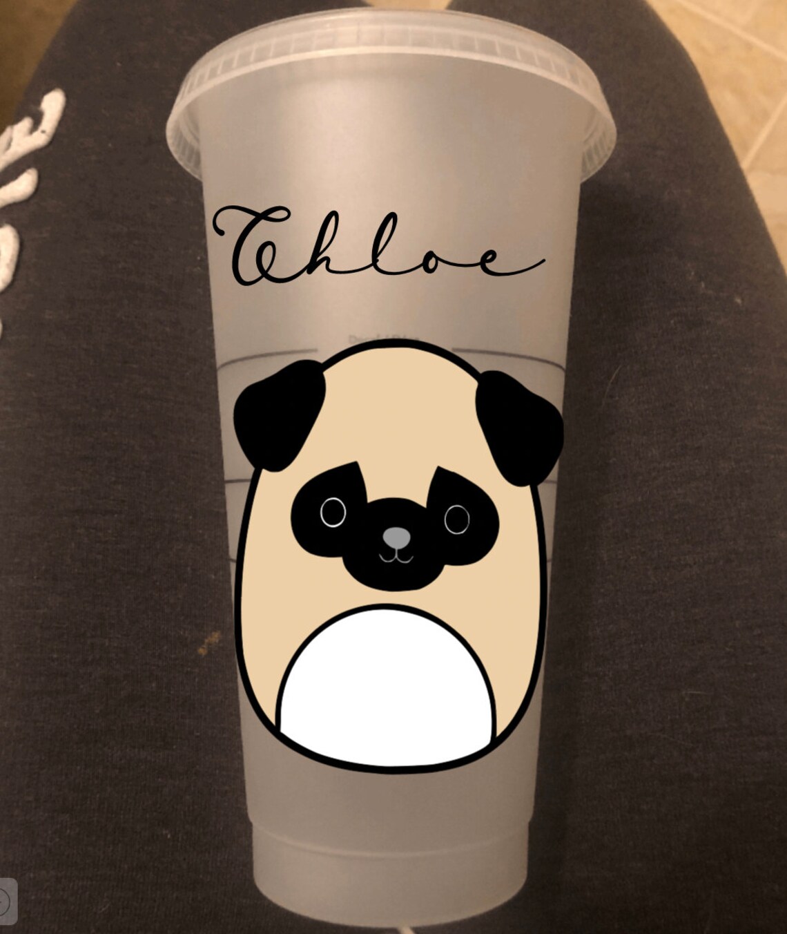 Squishmallow pug starbucks cup | Etsy