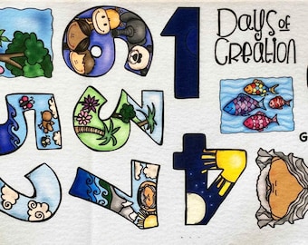 SALE!! Days of Creation Felt Set For Bible Felt Flannel Board Stories Lesson Guide Activity Coloring Pages Old Testament Kids Story UNCUT