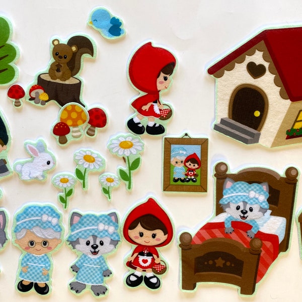 Little Red Riding Hood Felt Figures Flannel Board Story Set Felt Board Stories Kids Preschool Education