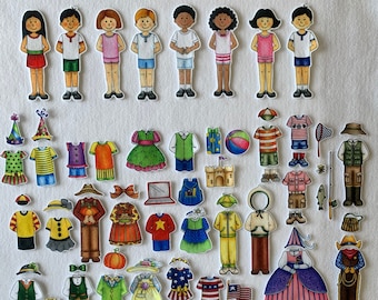 what is a paper dress Dress Up Doll Set 8 Dolls Clothes 78 pieces PRECUT or UNCUT Felt Figures Flannel Board Story Set Felt Board Stories Kids Paper Dolls