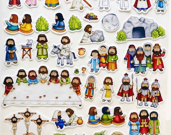 Easter Deluxe Felt Set For Bible Felt Flannel Board Stories Last Supper Crucifixion Resurrection Trial Gethsemane He has Risen