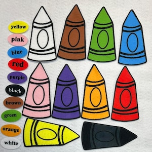 I know my Colors Crayons 20 Piece Felt Figures Flannel Board Story Set Felt Board Stories Kids Preschool Education learning match