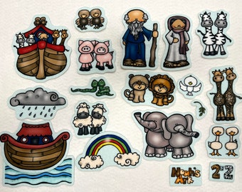 Noah's Ark Felt Figures For Bible Felt Flannel Board Stories Old Testament