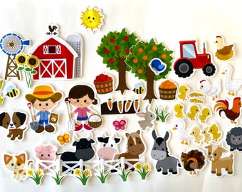 65 pc Deluxe Farm Animals Felt Figures Flannel Board Story Set Felt Board Stories Kids Preschool Education