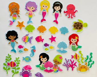 Mermaid Fun Ocean Sea Life Creatures 36 Piece Felt Figures Flannel Board Story Set Felt Board Stories Kids Preschool Education