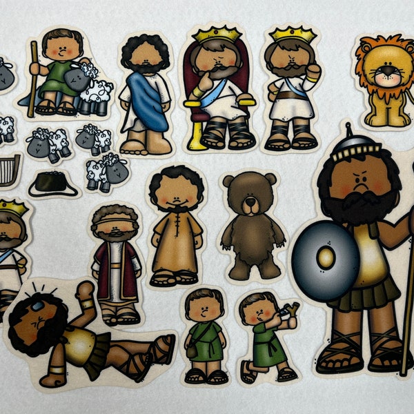 David and Goliath and King Saul David Plays Harp Felt Figures For Bible Felt Flannel Board Stories Old Testament