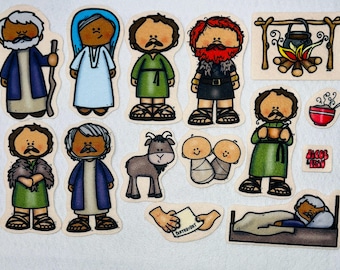 Jacob & Esau Felt Figures For Bible Felt Flannel Board Stories Old Testament