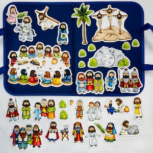 Mini Easter Deluxe Felt Set & Flannel Board Bible Felt Stories Last Supper Crucifixion Resurrection Trial Gethsemane He has Risen Triumphant