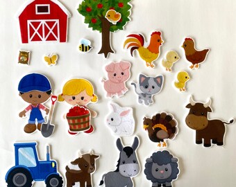 24 pc Farm Animals Felt Figures Flannel Board Story Set Felt Board Stories Kids Preschool Education