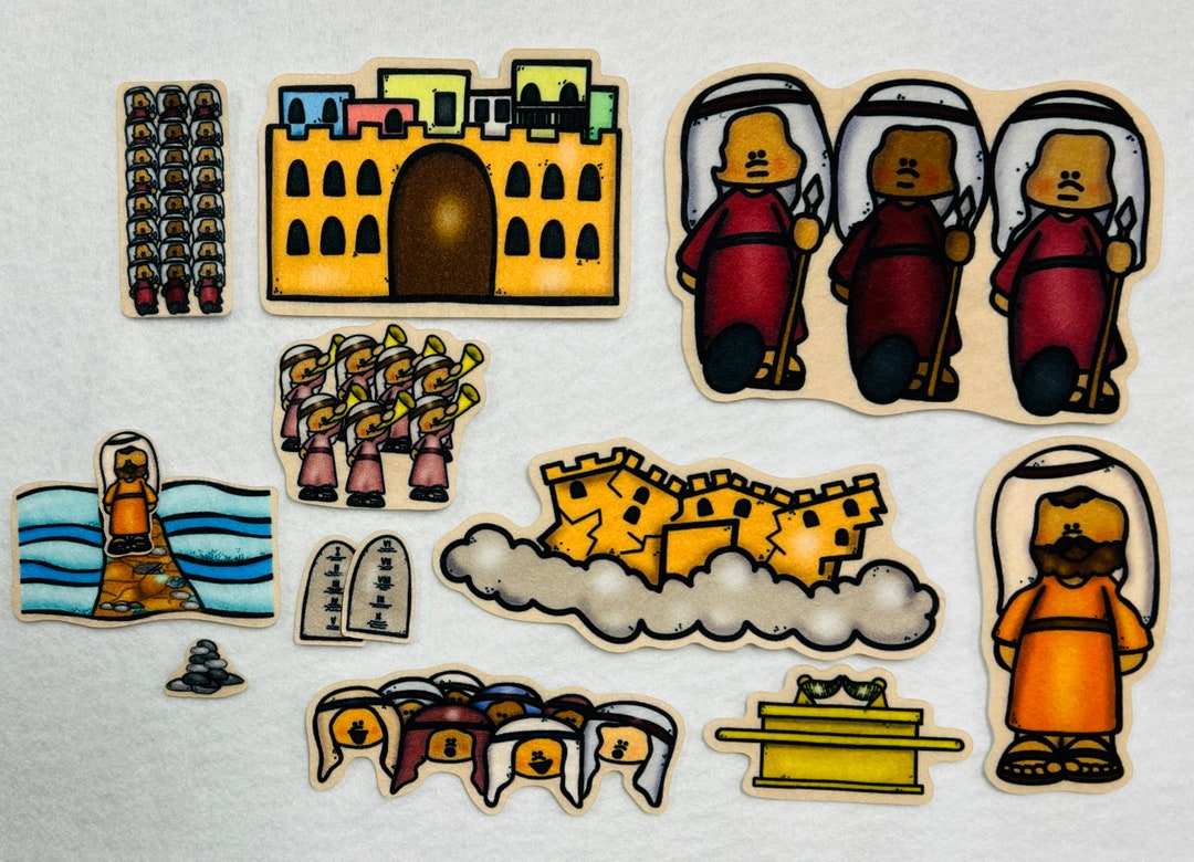 Joshua Battle of Jericho Felt Figures for Bible Flannel Board Stories ...