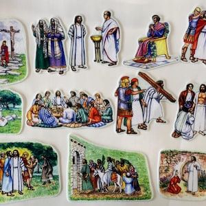 Crucifixion Resurrection and trial Jesus Felt Set For Bible Felt Flannel Board Stories Easter Lesson Guide Activity Coloring Pages