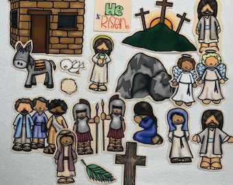 He is Risen Easter Felt Set For Bible Felt Flannel Board Stories Last Supper Crucifixion Resurrection Jesus