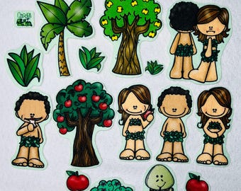 Adam & Eve Garden oF Eden Felt Figures For Bible Felt Flannel Board Stories Old Testament activity page