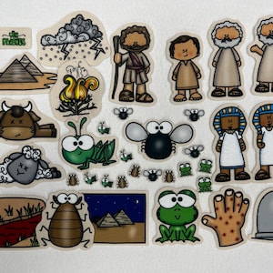 10 Plagues Felt Set Bible Felt Flannel Board Stories Lesson Guide Activity Pages Old Testament Kids Story Moses