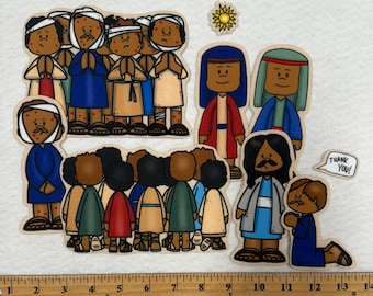 10 Lepers Felt Figures For Bible Felt Flannel Board Stories Old Testament activity page Ten
