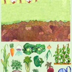 SALE What&#39;s Growing Felt Figures Flannel Board Story Set Stories Vegetables gardening