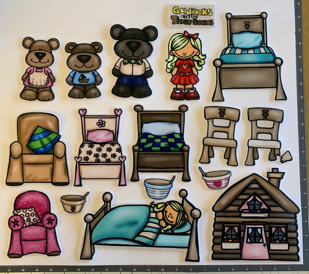 Goldilocks and the Three Bears Felt Figures Flannel Board Story Set ...