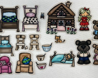 Small Goldilocks And The Three Bears Felt Figures Flannel Board Story Set Felt Board Stories