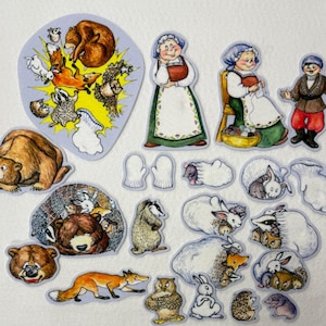 The Mitten Felt Figures Flannel Board Story Set Felt Board Stories Kids Preschool Education Ukrainian Folk Tale