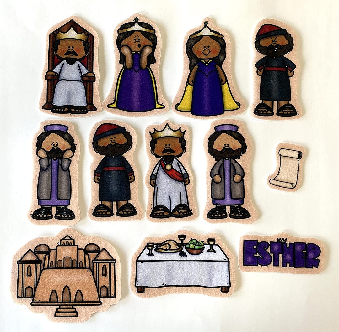 Esther Felt Figures for Bible Felt Flannel Board Stories Old Testament ...
