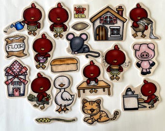 Little Red Hen Felt Figures Flannel Board Story Set Felt Board Stories Kids Preschool Education
