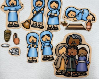 The Lost Coin Felt Figures For Bible Felt Flannel Board Stories New Testament Kids Parables Jesus