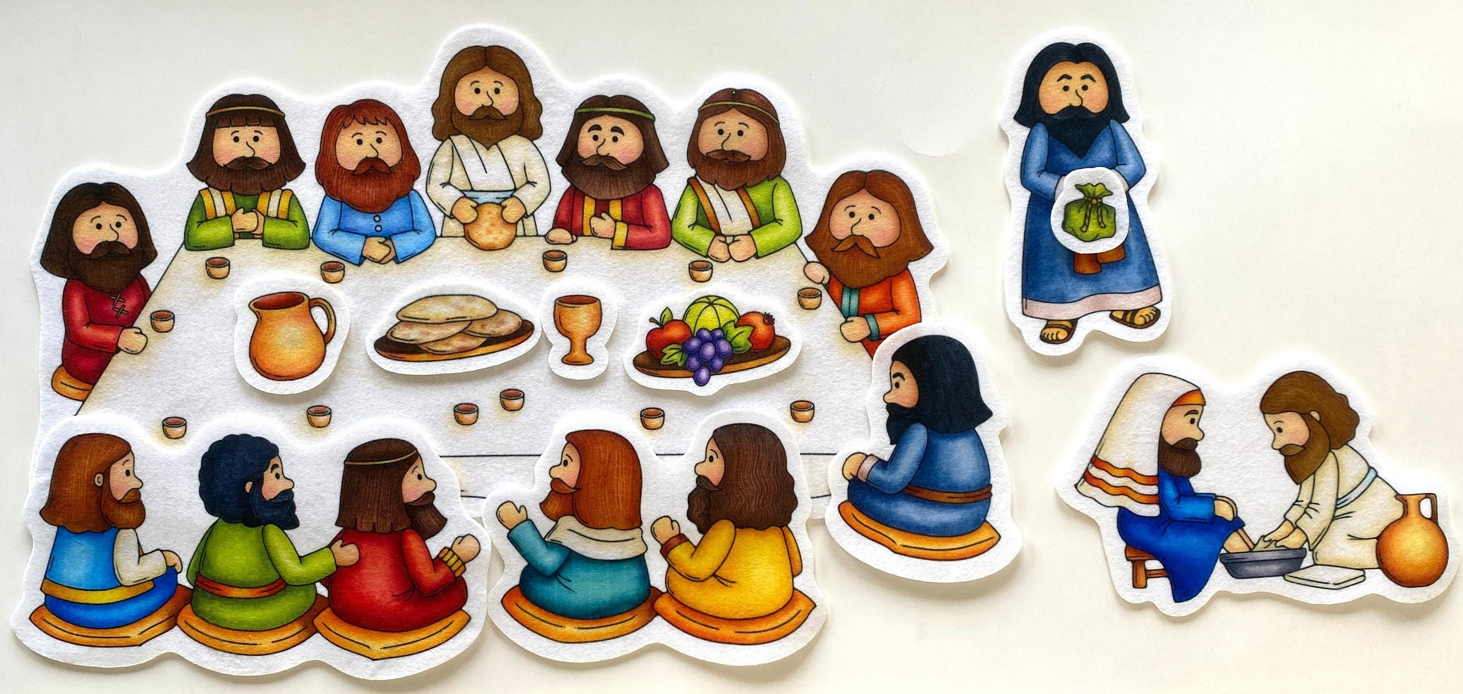 Last Supper Felt Set for Bible Felt Flannel Board Stories - Etsy Last Supper Felt Set for Bible Felt Flannel Board Stories - Etsy