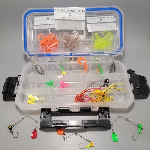 custom plastic tackle box Personalized Panfish Tackle Box: 50-Piece Lure Kit, Handmade