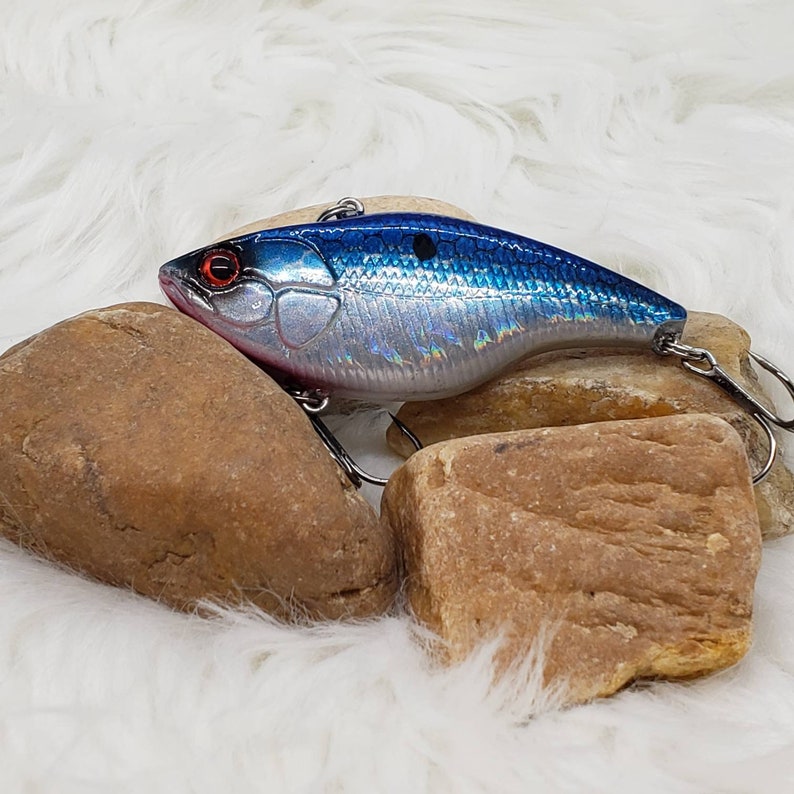 Blue Shad Lipless Holographic Crank Bait. Bass Fishing Custom Etsy