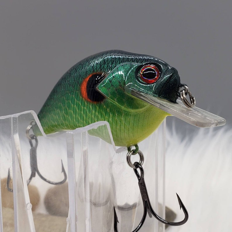 Chartreuse Shellcracker custom painted fishing lure. Choose Etsy