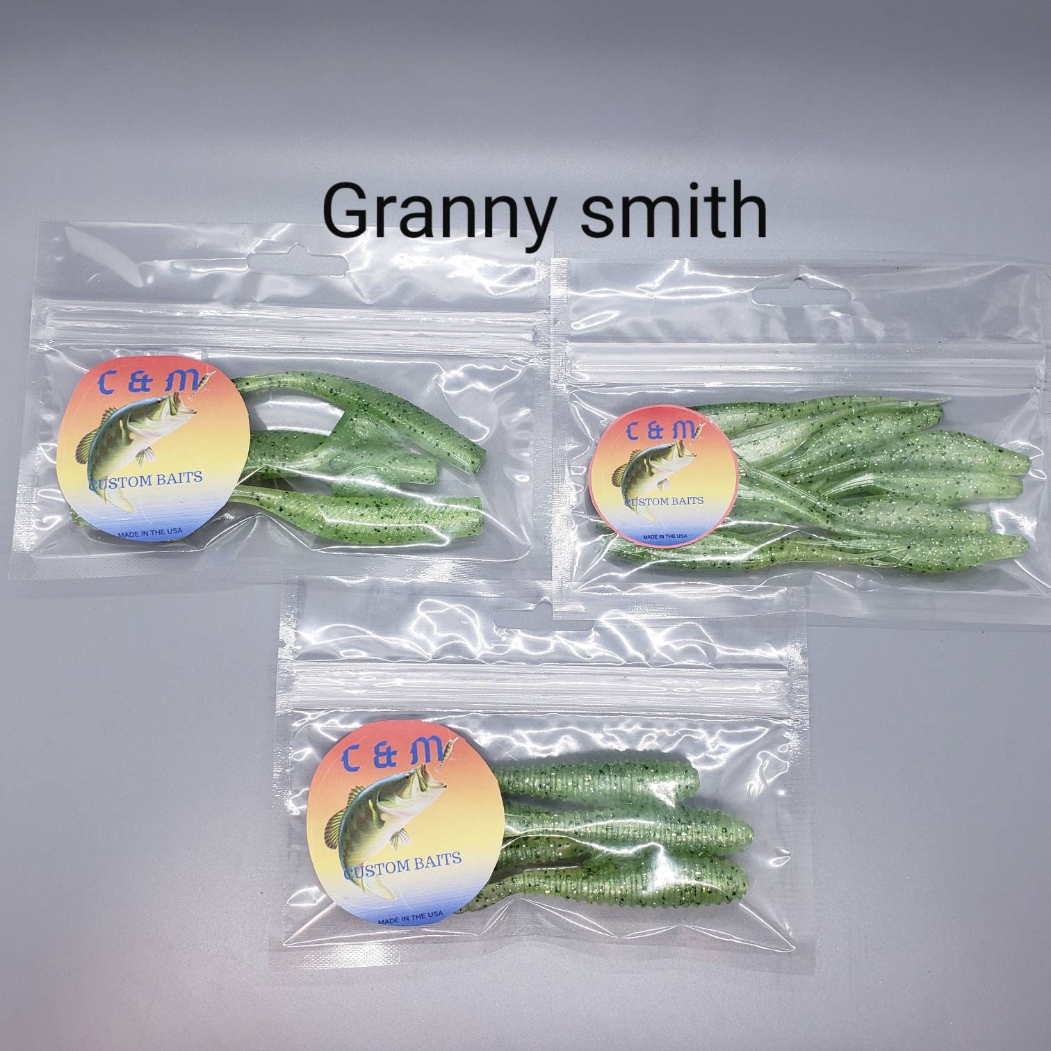 Soft Plastic Fishing Baits, Granny Smith Green. Artificial