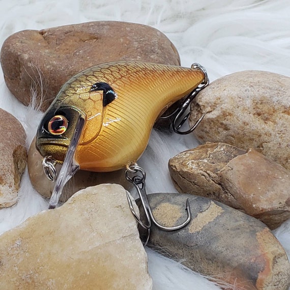 Custom Fishing Lure. Gold Rush, Gold and Black, Custom Painted Crankbaits,  Bass Fishing Lures. Gifts for Him, Fishing Gifts for Husband. 