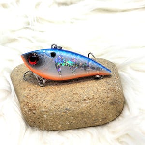 Blue Shad Lipless holographic,  Crank bait. Bass fishing, custom lures, gifts for him, gifts for her. Lip less baits, fishing tackle.