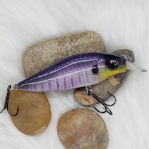 Juvenile Blue Bream custom crankbait fishing lure. Bass fishing lures, handpainted tackle. Fishing gift for him, freshwater fish.