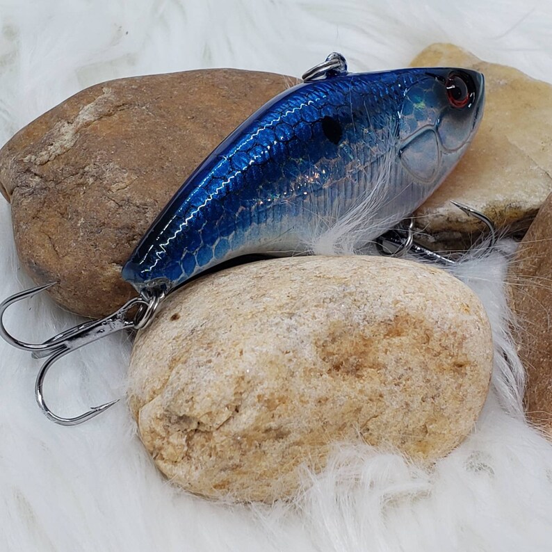 Blue Shad Lipless Holographic Crank Bait. Bass Fishing Custom Etsy