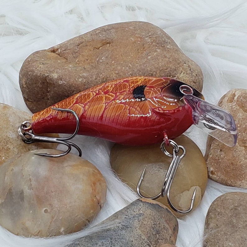 Raging Fish Raging Fire, Custom Painted Bass Fishing Lure. Gifts for Him. - Etsy