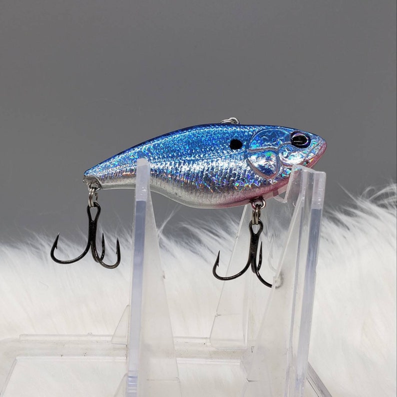 Blue Shad Lipless Holographic Crank Bait. Bass Fishing Custom Etsy