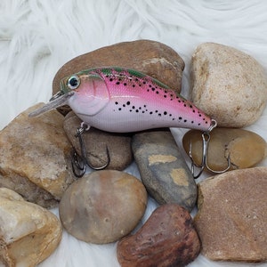 Rainbow Trout crankbait custom painted  fishing lure. Fishing gifts for husband, fishing lure gifts. Great Gift.
