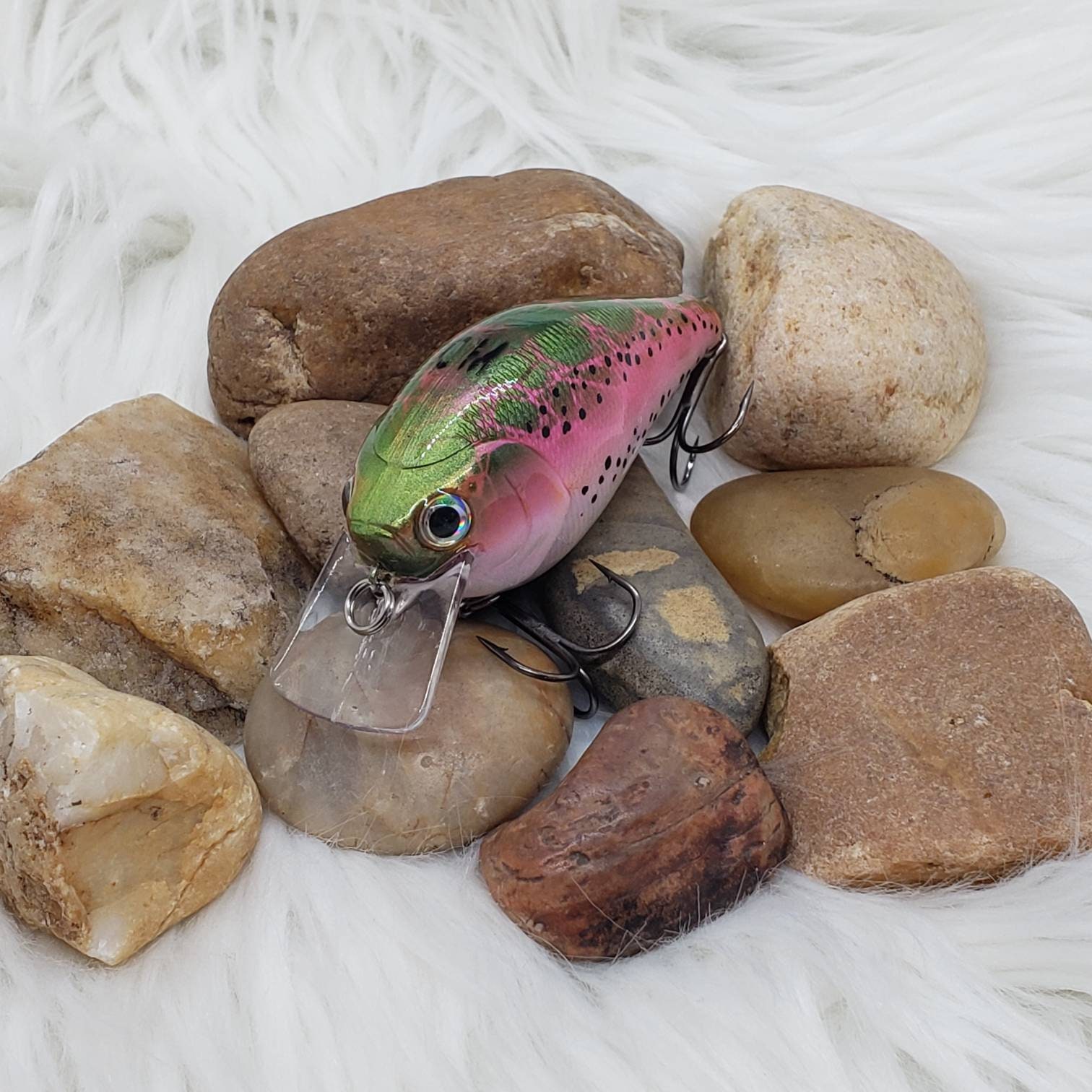 Rainbow Trout, Custom Painted Crankbait Fishing Lure. Fishing