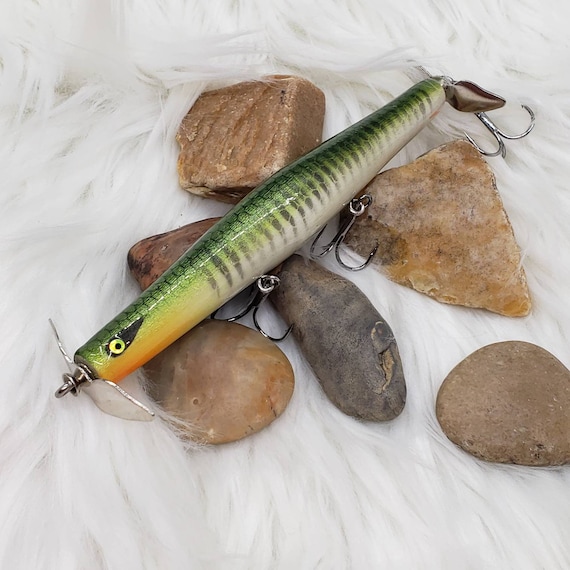 basswood fishing lures Spring Blugill, Hand Carved Double Prop Bait Bass Fishing Lure. Custom  Wooden Lures, Handcrafted Bass Wood. Gifts for Him