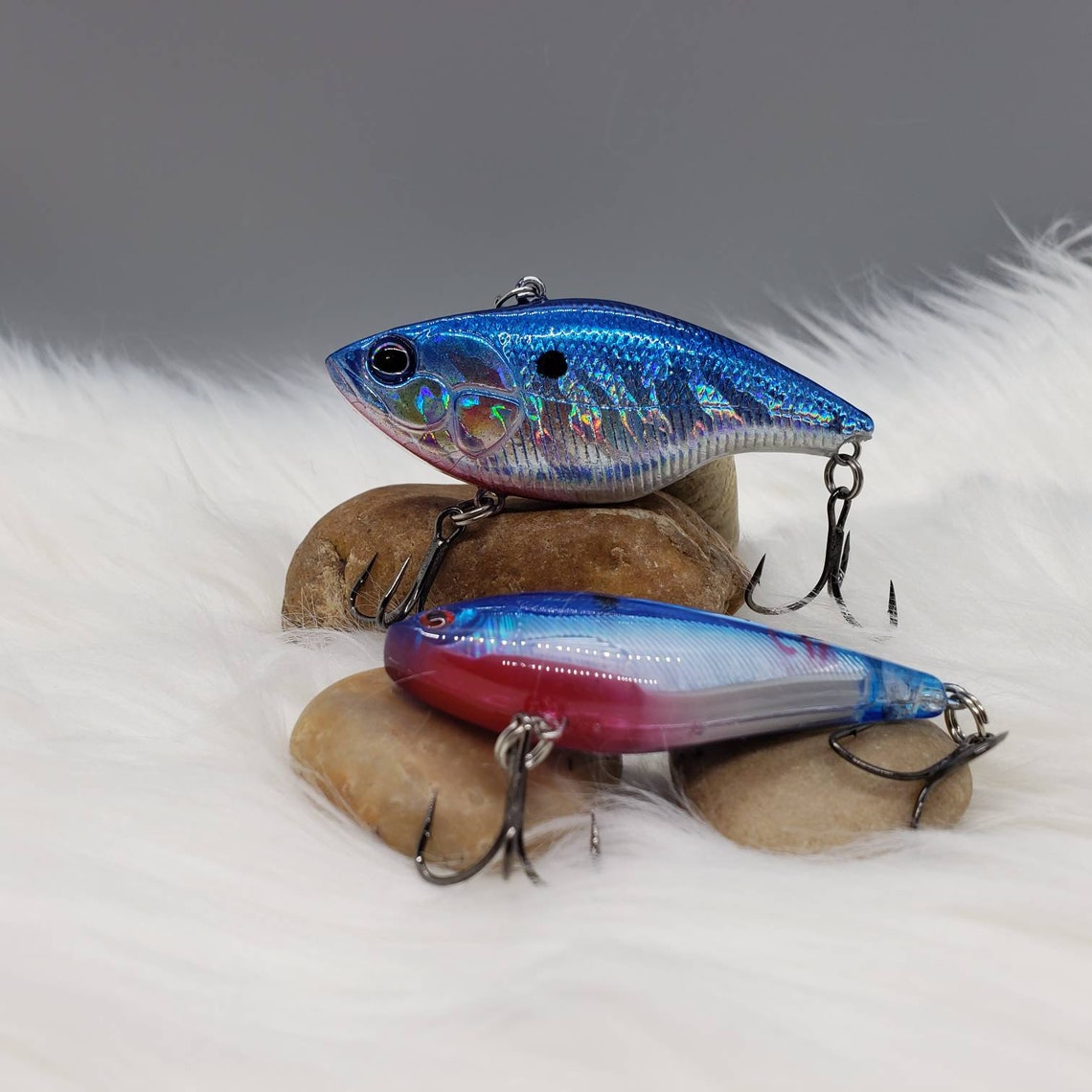 Blue Shad Lipless holographic Crank bait. Bass fishing custom Etsy