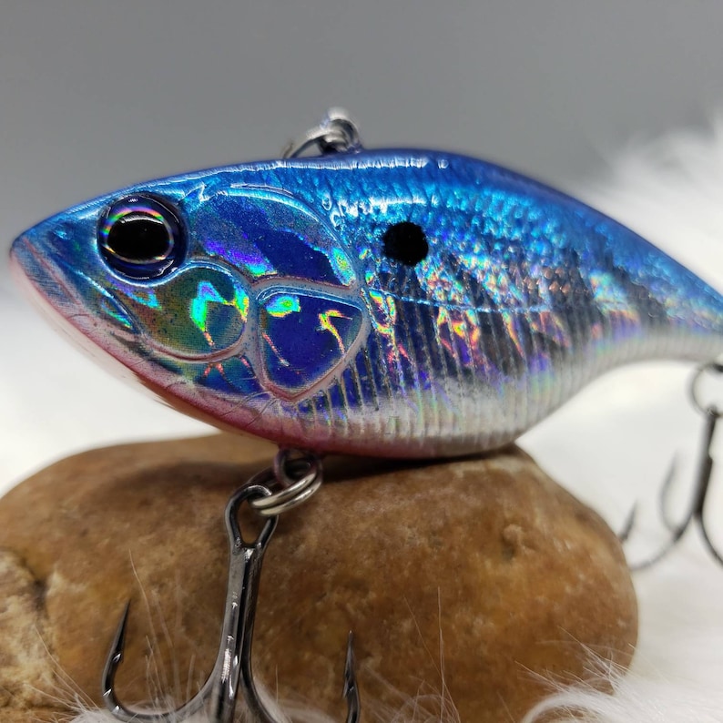 Blue Shad Lipless Holographic Crank Bait. Bass Fishing Custom Etsy