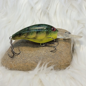 Brushy Craw Crankbait, custom painted fishing lure. Bass fishing, custom lures. Great Gift.