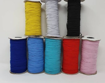 3mm flat woven elastic, face masks, hats, sewing, crafts,Colours 1m,2m,3m,5m,10m and 20m lengths available.