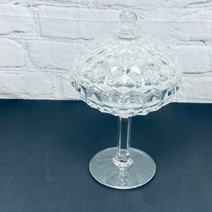 Fostoria American Clear Compote With Lid Candy Nuts Dish