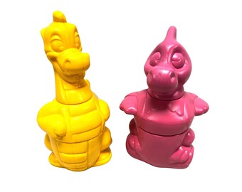 Vintage TupperToys 1992 Dragon Seahorse Tupperware Rosa Amarillo Juguetes EE. UU.