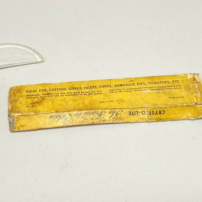 Vintage Crystolite Glass Knife Cake Citrus Fruit MCM Etsy