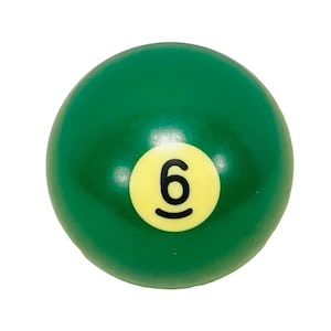 Vintage Replacement Billiard Pool Solid Green Number 6 Ball 2.25&quot; Diameter