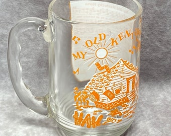 Hazel Atlas Big Top Peanut Butter Glass "My Old Kentucky Home" Song Lyrics Mug
